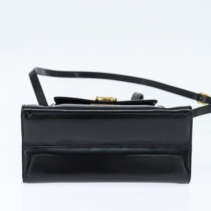 Salvatore Ferragamo Gancini handbag Patent leather, BLACK, PATENT_LEATHER, Handbag