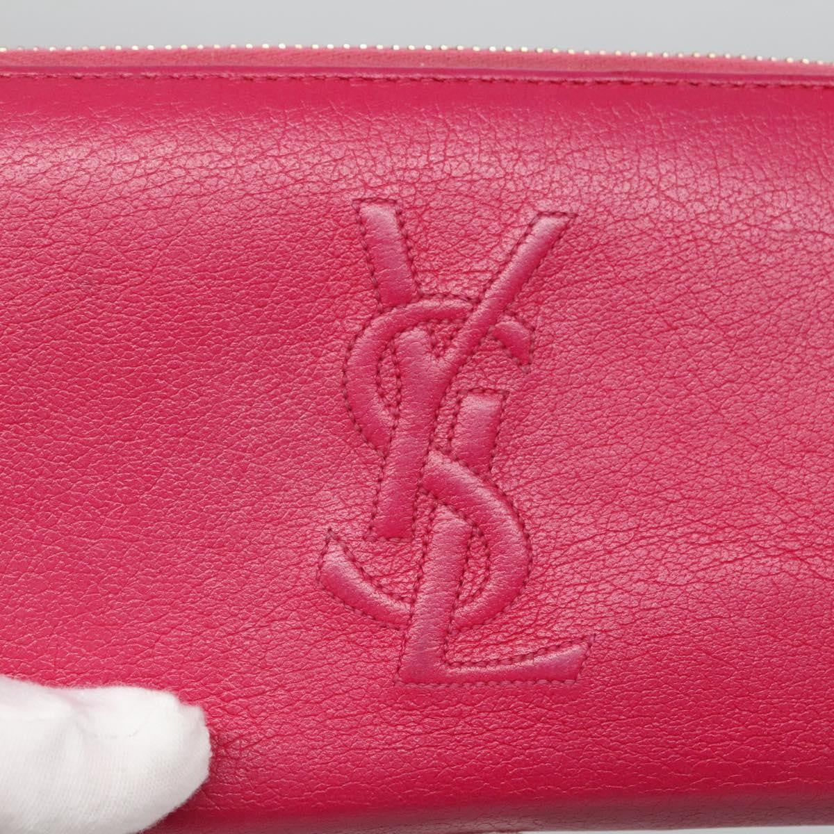 Saint Laurent Zipped Bifold Wallet Leather, PINK, LEATHER, Wallets