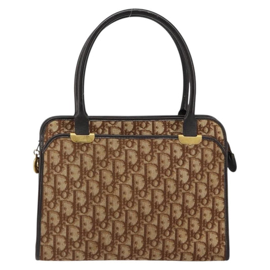 Christian Dior Vintage Trotter Handbag Canvas, BEIGE, CANVAS, Handbag