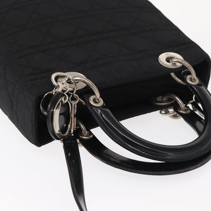 Christian Dior Vintage Lady Dior Bag Cannage Quilt Nylon, BLACK, NYLON, Handbag