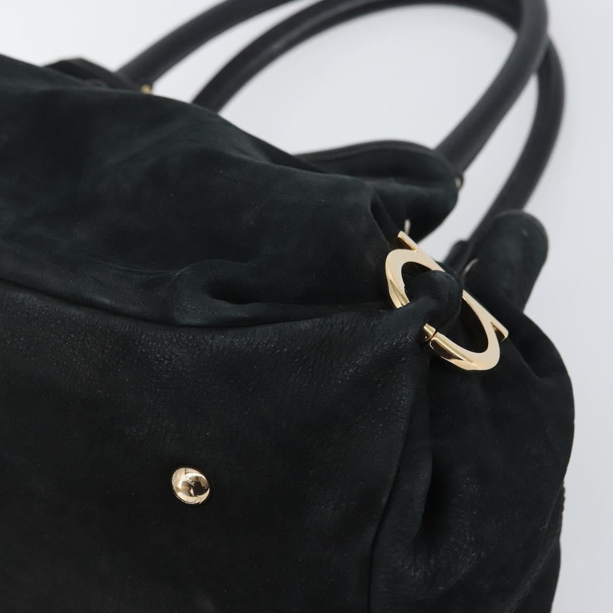 Salvatore Ferragamo Gancini Tote Suede, BLACK, SUEDE, Tote bag