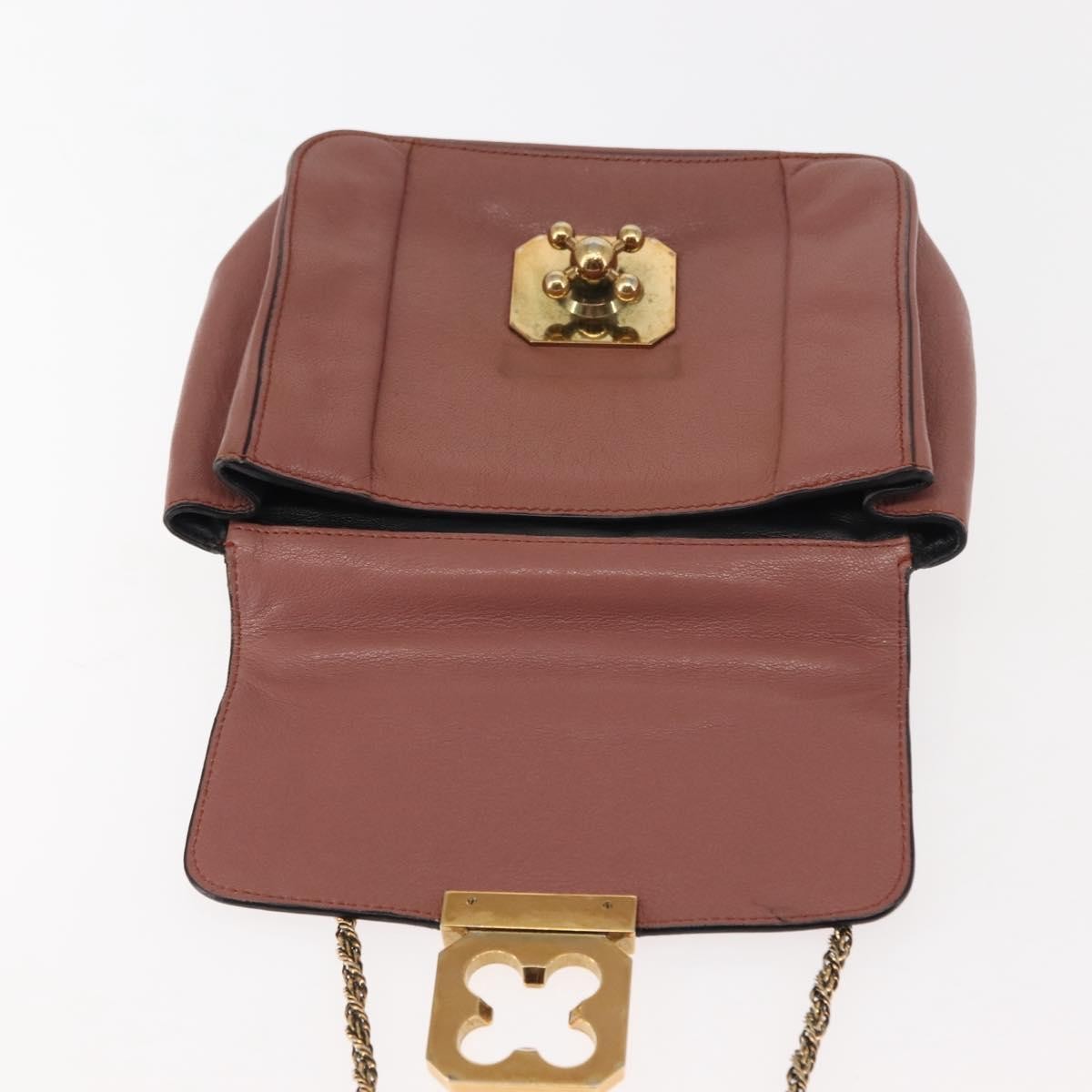 Chloe Elsie Chain Shoulder Bag Leather, PINK, LEATHER, Shoulder bag