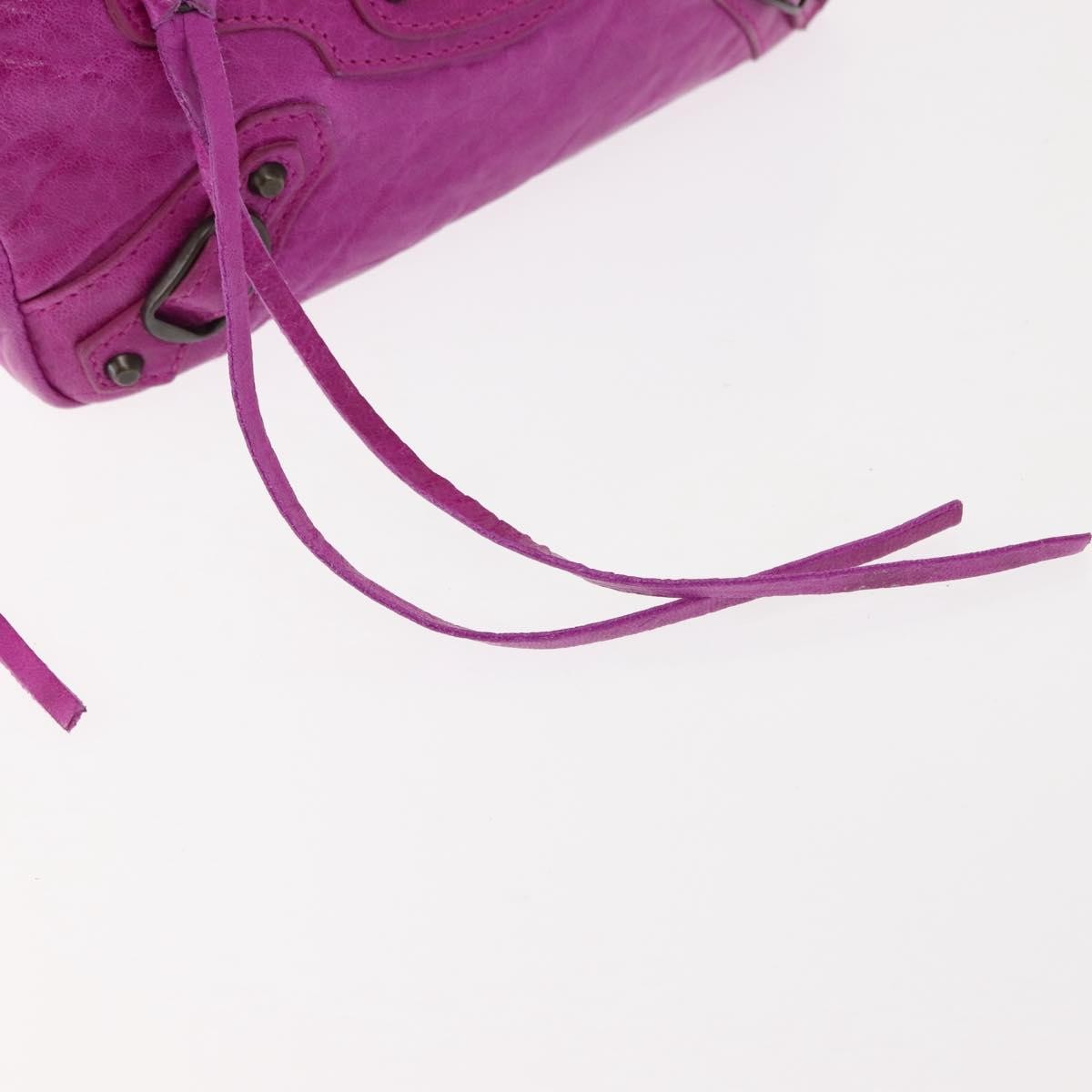 Balenciaga Classic Studs Cosmetic Pouch Leather, PURPLE, LEATHER, Clutche & pouche