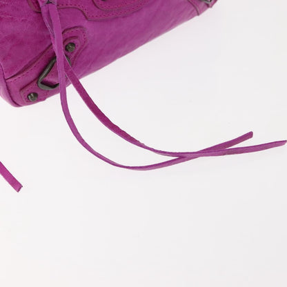 Balenciaga Classic Studs Cosmetic Pouch Leather, PURPLE, LEATHER, Clutche & pouche