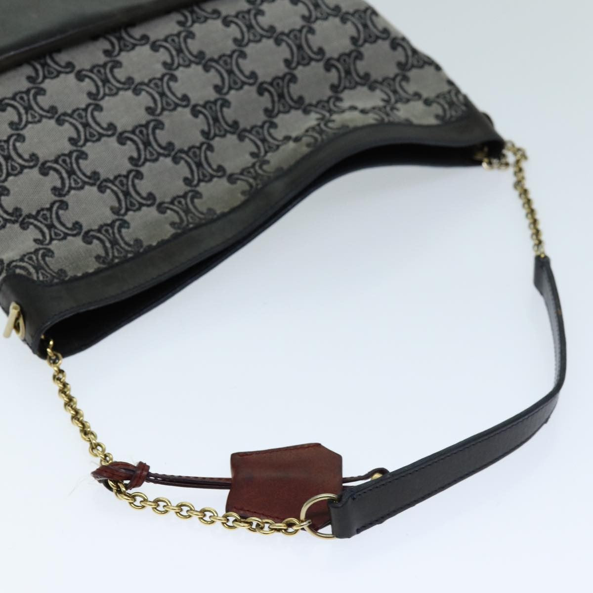 Celine Vintage Triomphe Shoulder Bag Canvas, GRAY, CANVAS, Shoulder bag