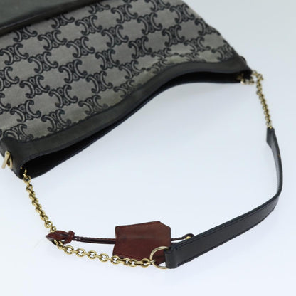 Celine Vintage Triomphe Shoulder Bag Canvas, GRAY, CANVAS, Shoulder bag