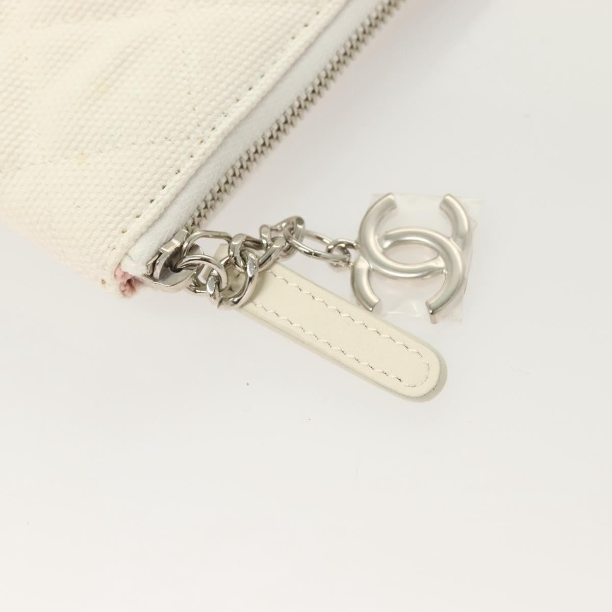 Chanel Coco Cuba Pouch Printed Quilted Canvas, WHITE, CANVAS, Clutche & pouche