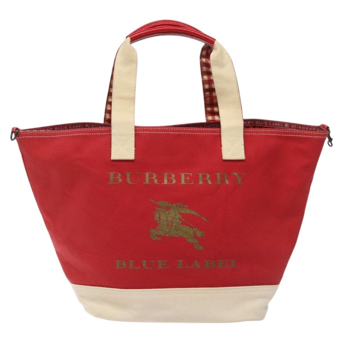 Burberry Blue Label Tote Bag Canvas, RED, CANVAS, Tote bag