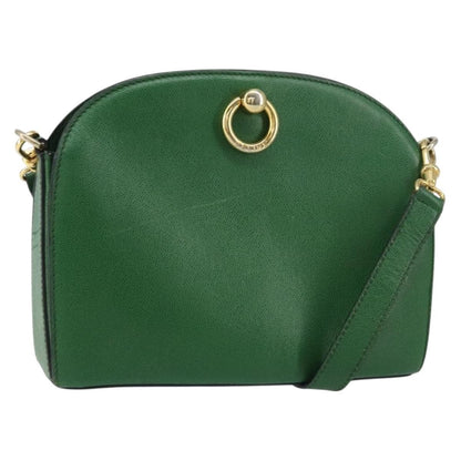 Celine Vintage Shoulder Bag Leather, GREEN, LEATHER, Shoulder bag