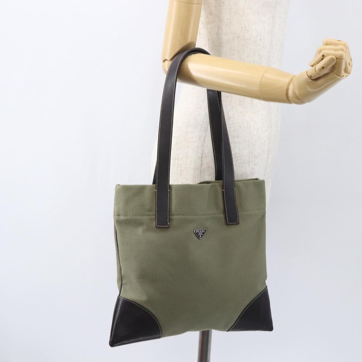 Prada Vintage Tote Canvas, KHAKI, CANVAS, Tote bag
