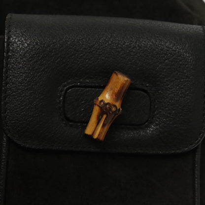 Gucci Bamboo Tassel Backpack Suede, BLACK, SUEDE, Backpack