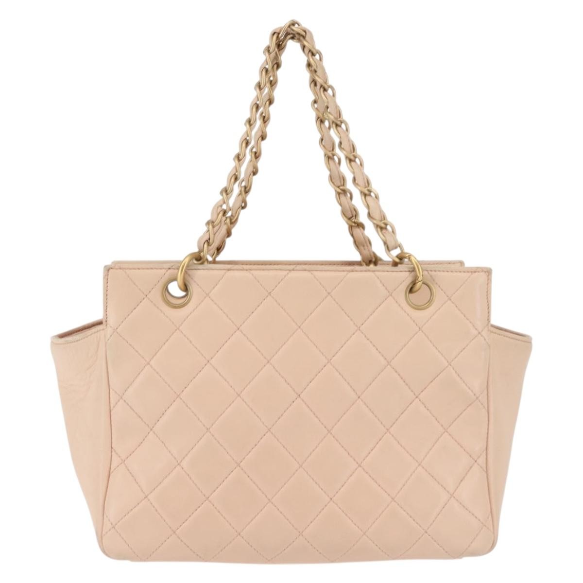 Chanel Petite Timeless Tote Quilted Calfskin, BEIGE, LEATHER, Tote bag