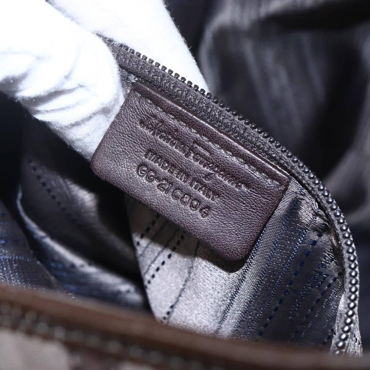 Salvatore Ferragamo Vala Shoulder Bag Suede, BROWN, SUEDE, Shoulder bag