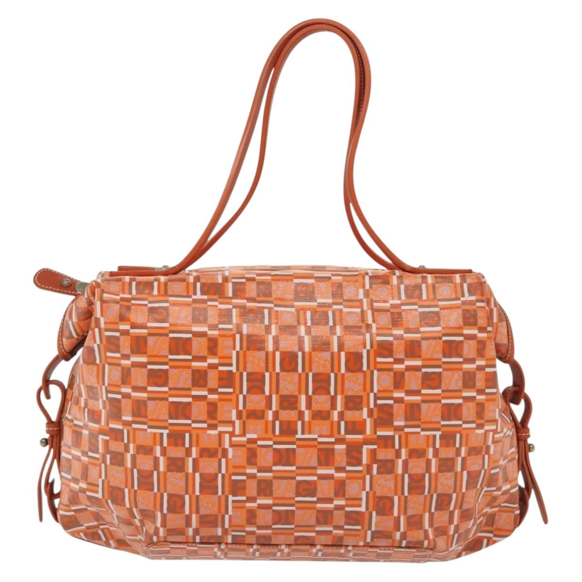 Salvatore Ferragamo Vintage Handbag Canvas, ORANGE, CANVAS, Handbag