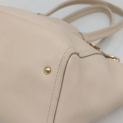 Salvatore Ferragamo Gancini Tote Leather, BEIGE, LEATHER, Tote bag