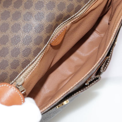 Celine Macadam Shoulder Bag PVC Leather, BROWN, CANVAS, Shoulder bag