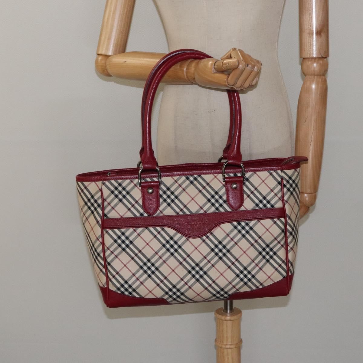 Burberry Nova Check Tote Leather, BEIGE, CANVAS, Tote bag