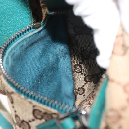 Gucci Vintage Double Belt Bag GG Canvas with Leather, BEIGE, CANVAS, Shoulder bag