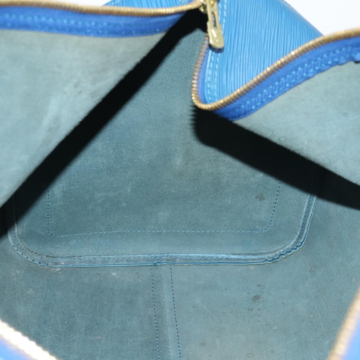 Louis Vuitton Keepall Bag Epi Leather, BLUE, LEATHER, Travel bag