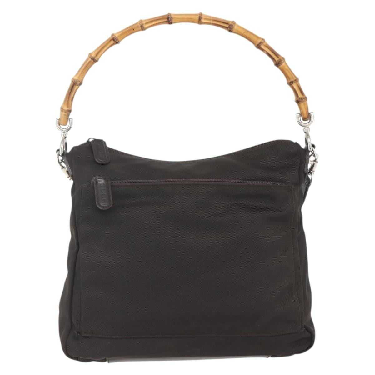 Gucci Vintage Handbag Nylon, BROWN, NYLON, Handbag