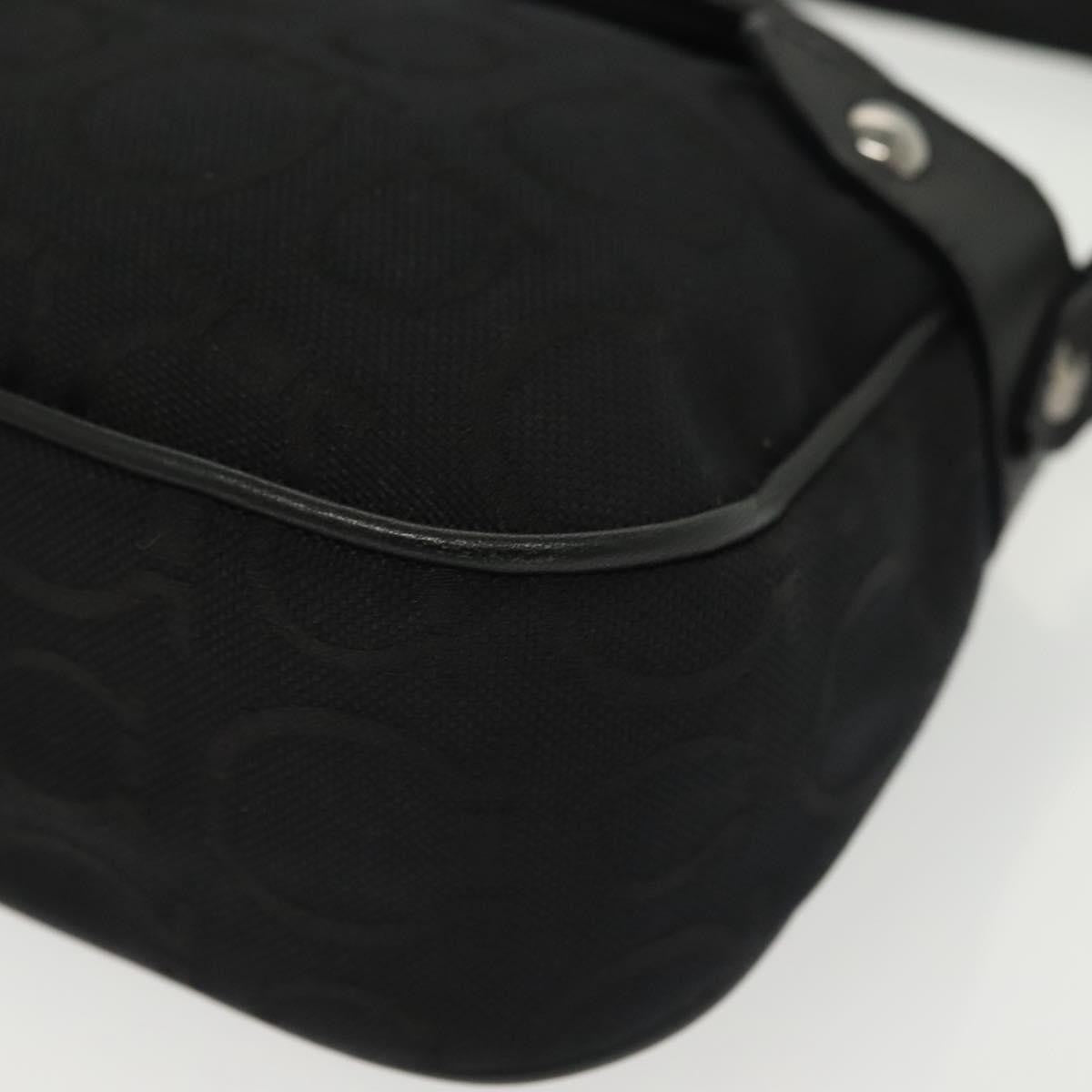 Salvatore Ferragamo Gancini handbag Canvas and Leather, BLACK, CANVAS, Handbag