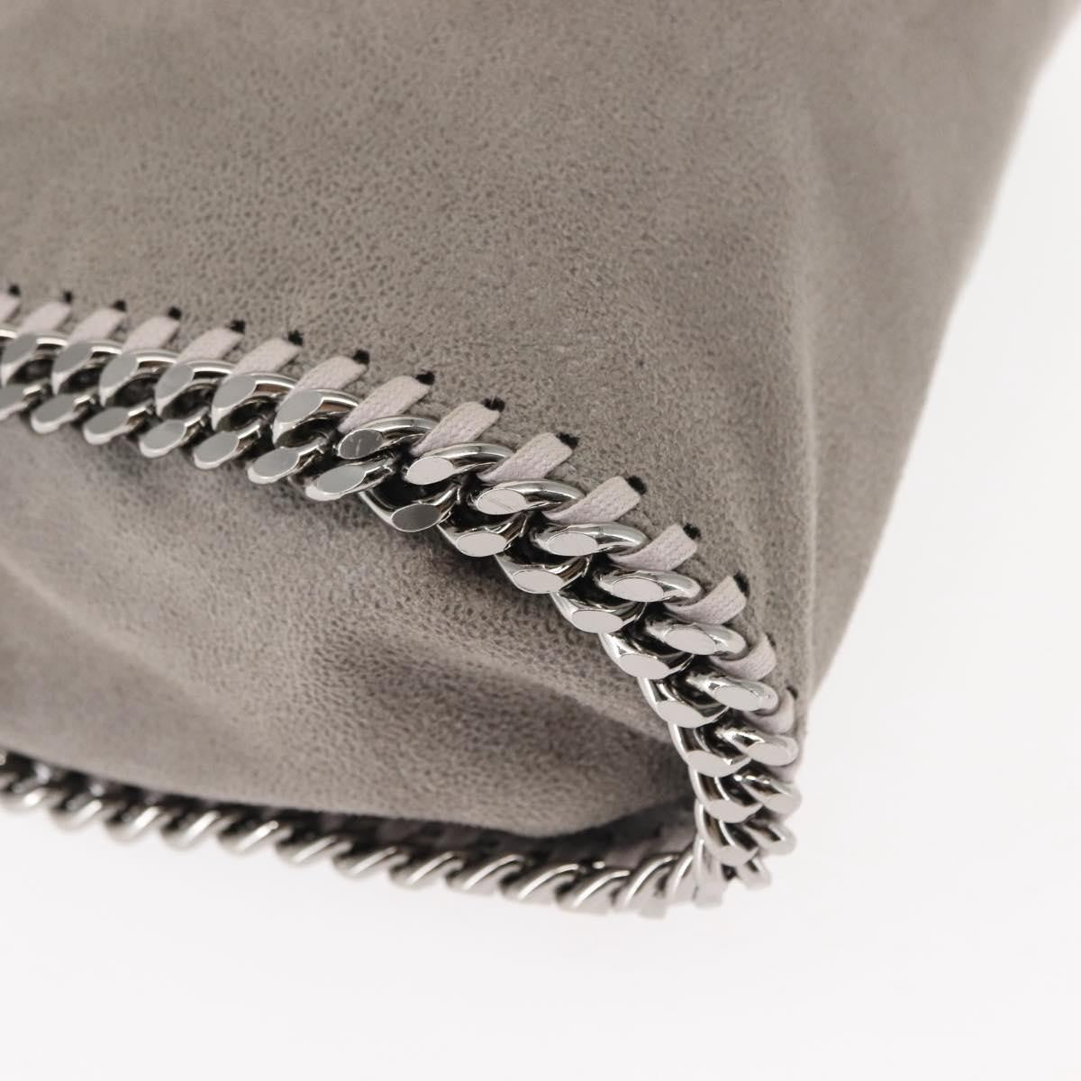 Stella McCartney Falabella Fold Over Crossbody Bag Shaggy Deer, GRAY, POLYESTER, Crossbody bag