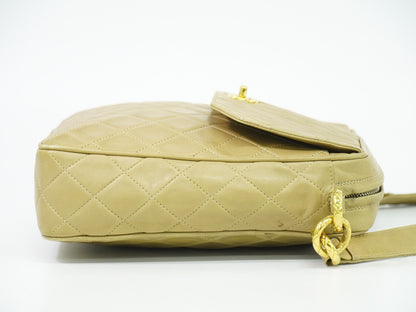 Chanel Vintage Camera bag Quilted Lambskin, BEIGE, LEATHER, Crossbody bag
