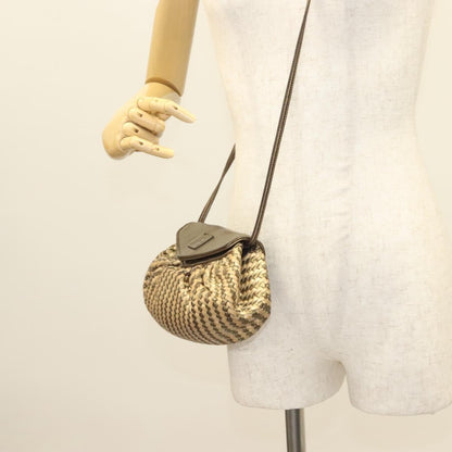 Fendi Vintage Shoulder Bag Leather, GOLD, LEATHER, Shoulder bag