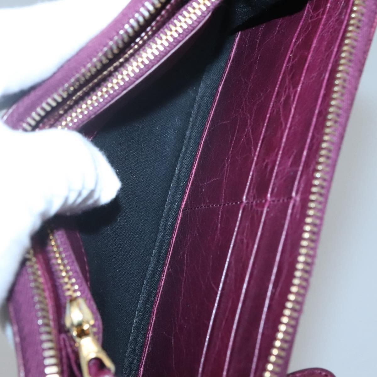 Balenciaga Classic Continental Zip Around Wallet Leather, PURPLE, LEATHER, Wallets