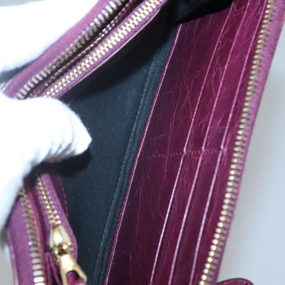 Balenciaga Classic Continental Zip Around Wallet Leather, PURPLE, LEATHER, Wallets
