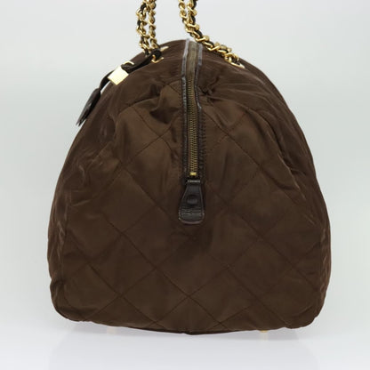 Prada Boston Bag Quilted tessuto, BROWN, NYLON, Travel bag