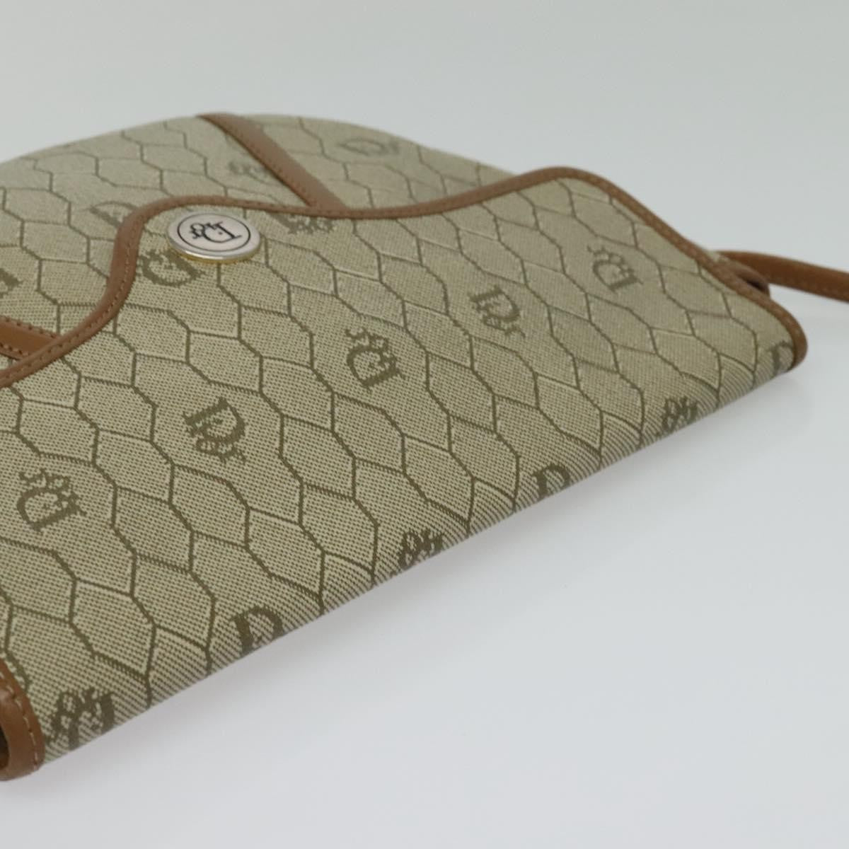 Christian Dior Vintage Honeycomb Shoulder Bag Canvas, BEIGE, CANVAS, Shoulder bag