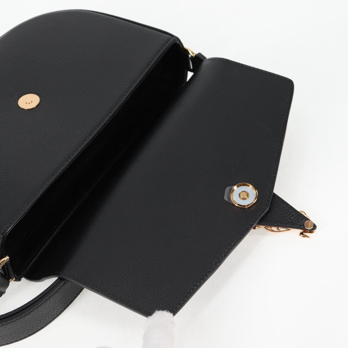 Versace Virtus Flap Messenger Bag Leather, BLACK, LEATHER, Crossbody bag