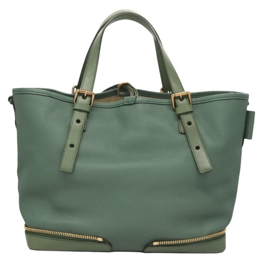 Chloe Ellen Moyen Tote Leather, GREEN, LEATHER, Tote bag