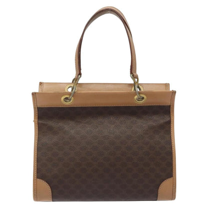Celine Vintage Macadam Handbag Canvas and Leather, Brown, Canvas, Handbag