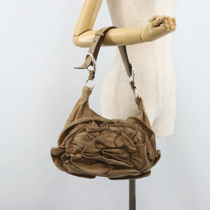 Saint Laurent Vintage Shoulder Bag Suede, BEIGE, SUEDE, Shoulder bag