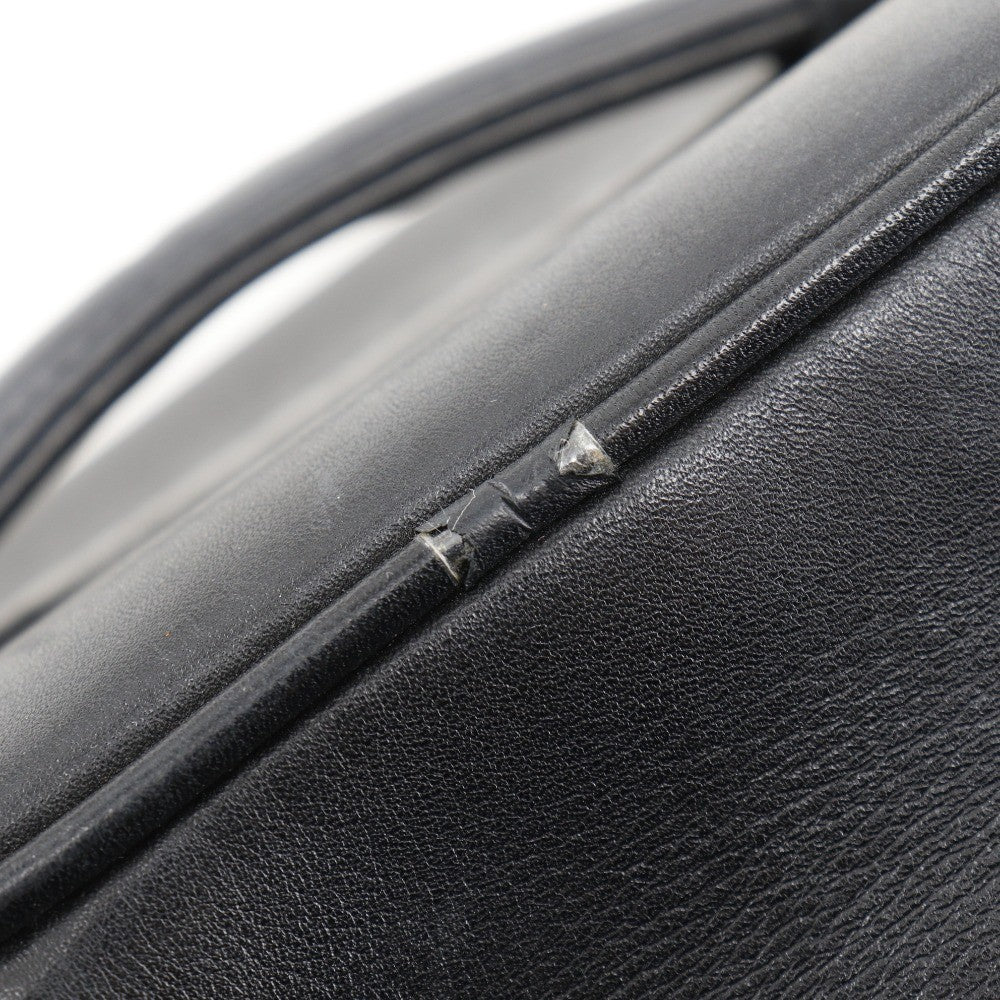 Chanel Vintage Cosmetic Case Leather, BLACK, LEATHER, Clutche & pouche