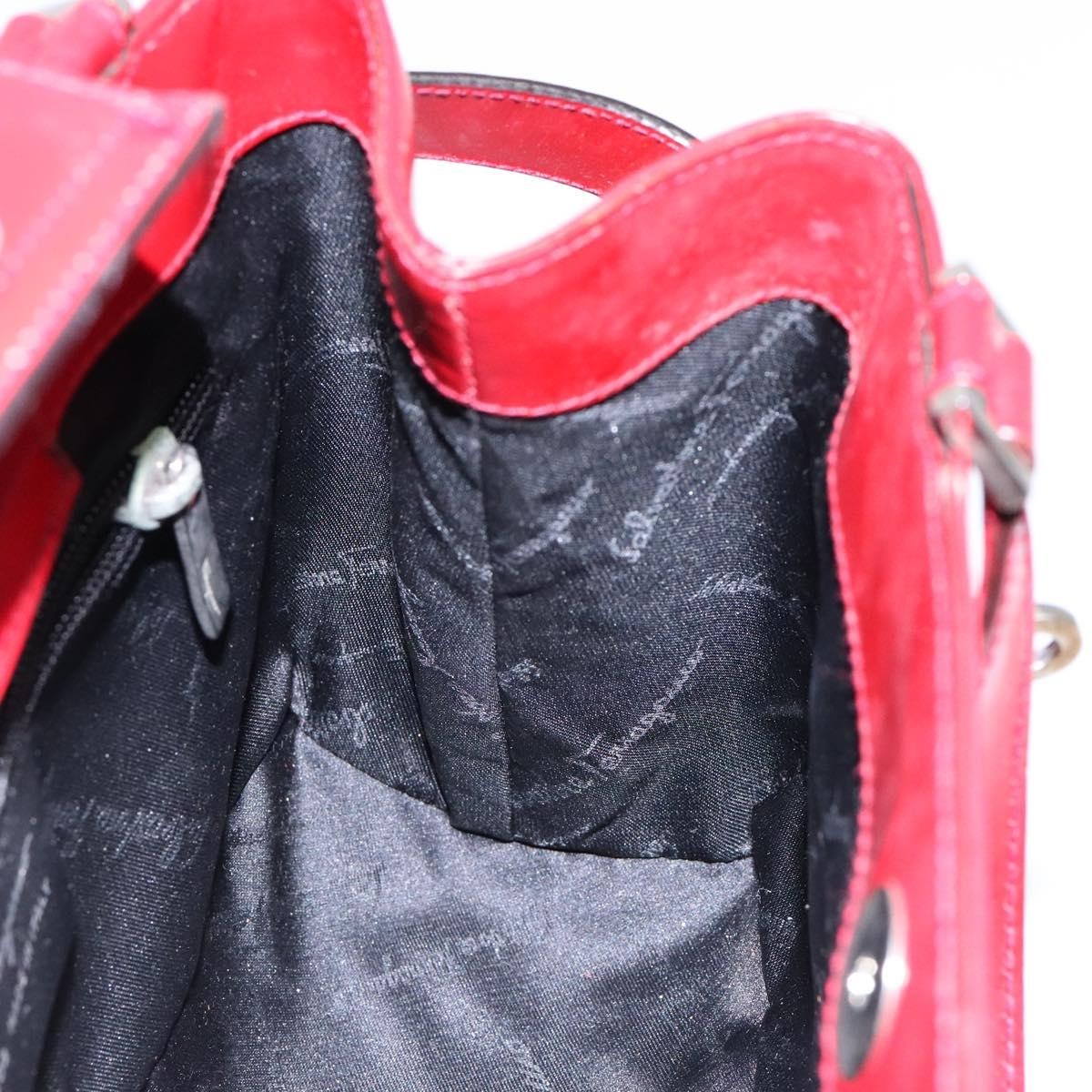 Salvatore Ferragamo Gancini handbag Leather, RED, LEATHER, Handbag