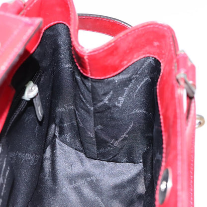 Salvatore Ferragamo Gancini handbag Leather, RED, LEATHER, Handbag
