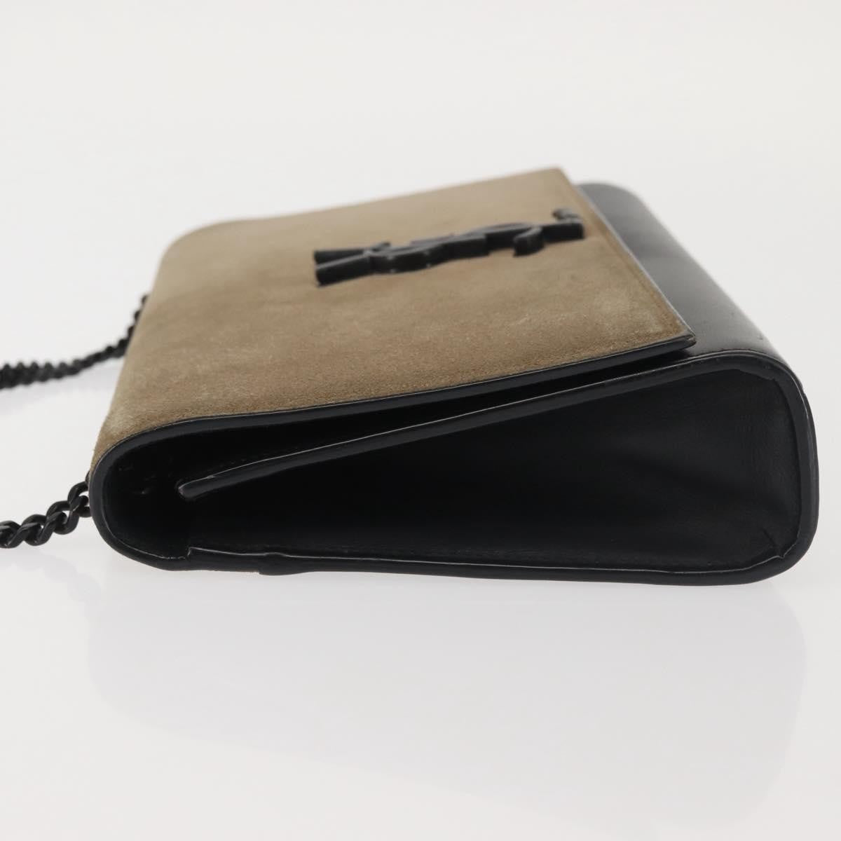 Saint Laurent Classic Monogram Tassel Crossbody Bag Suede, BLACK, SUEDE, Shoulder bag