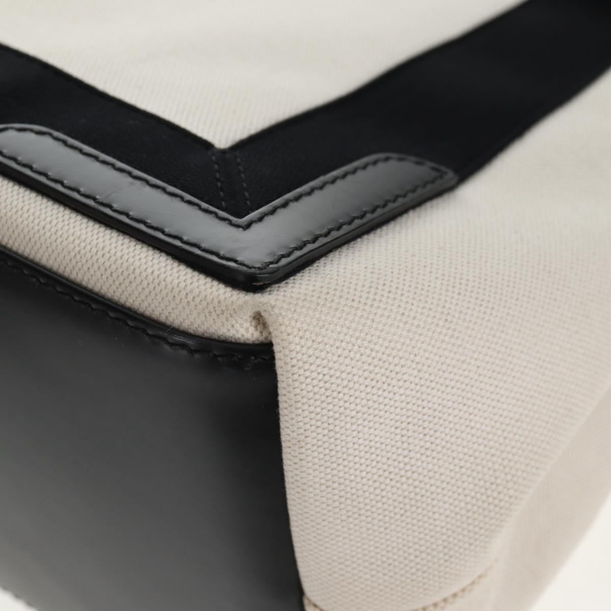 Balenciaga Navy Cabas Canvas with Leather, WHITE, CANVAS, Tote bag