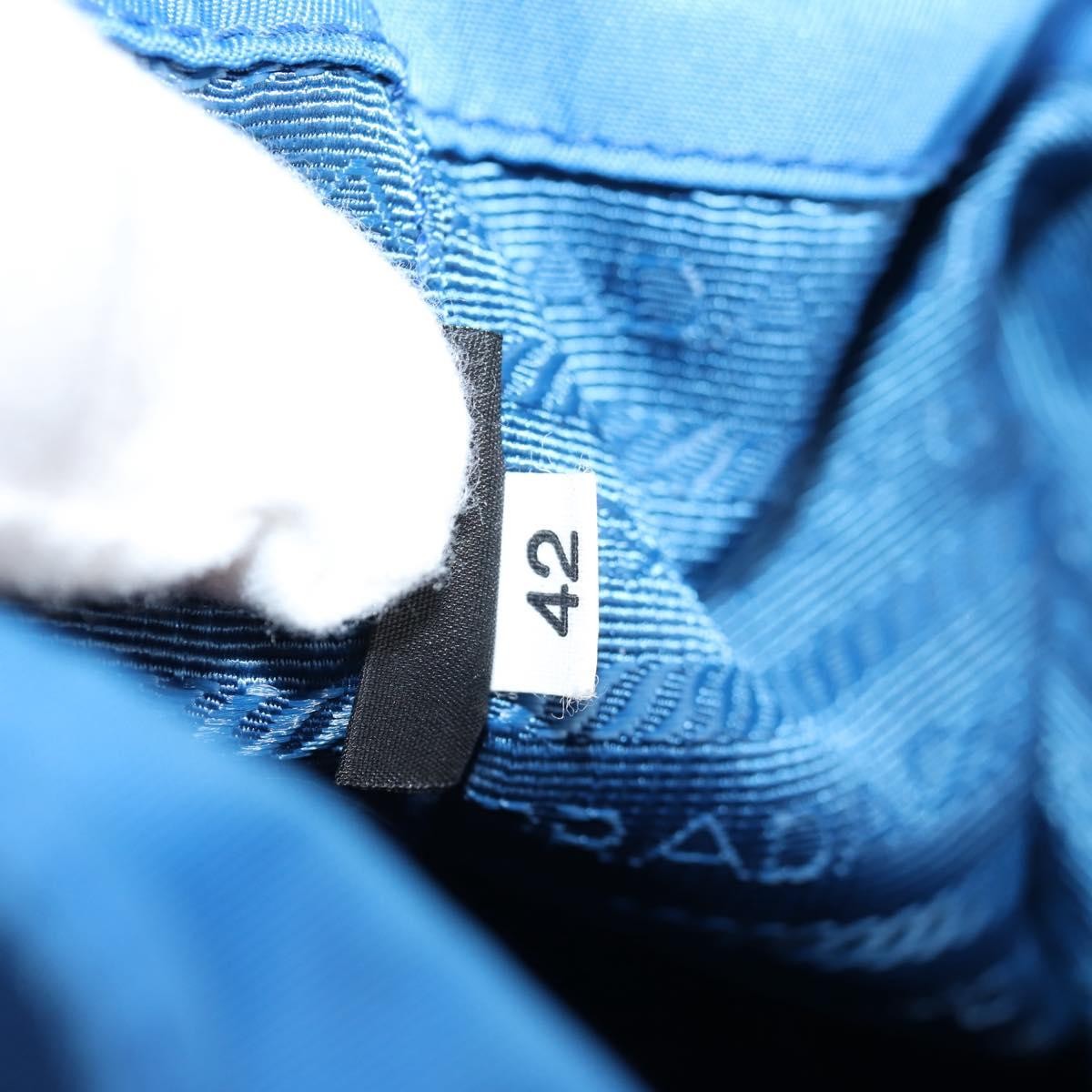 Prada Drawstring Bucket Bag Tessuto, BLUE, NYLON, Handbag