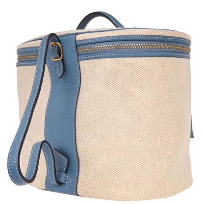 Hermes Intercity Victoria Travel Case Toile with Leather, BEIGE, CANVAS, Clutche & pouche