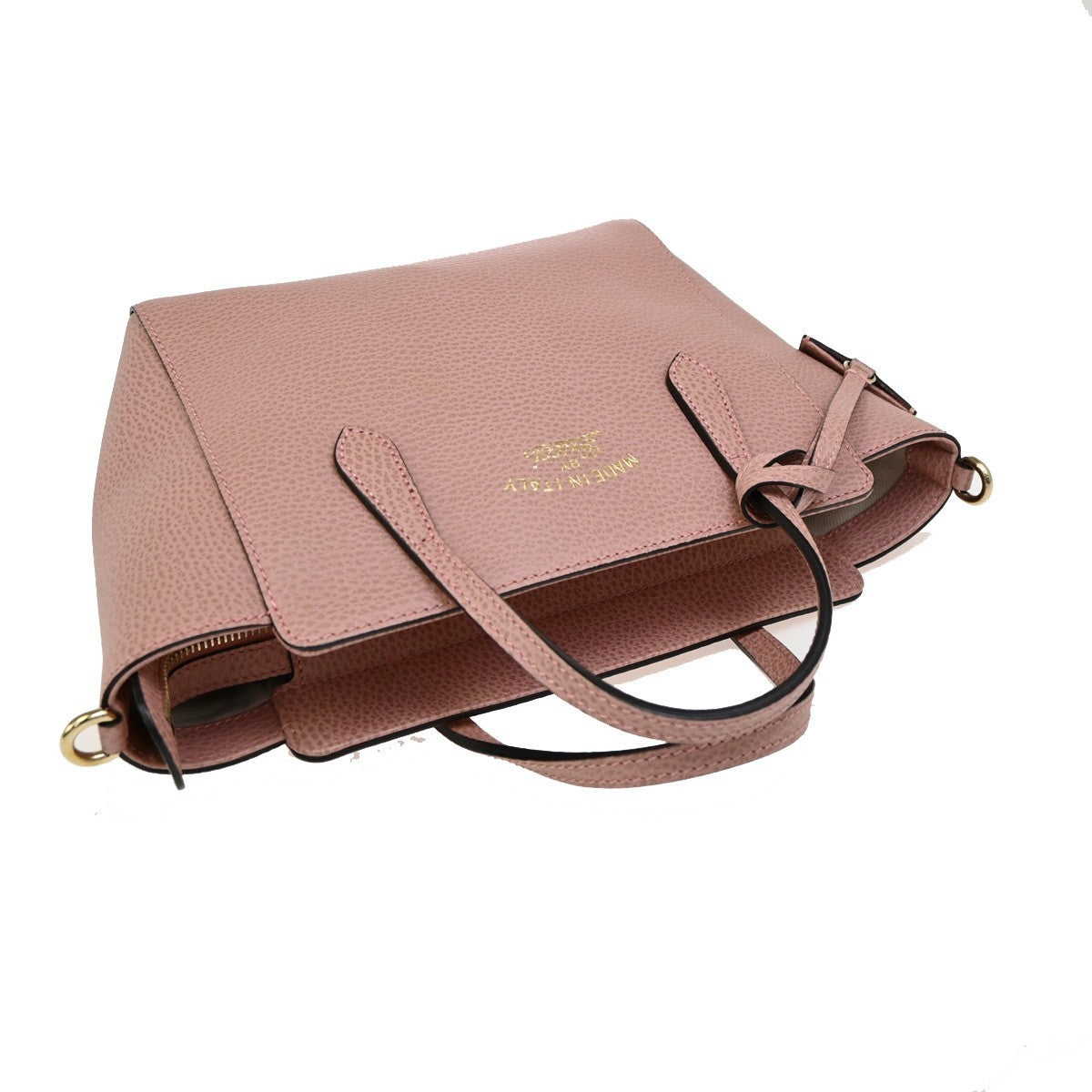 Gucci Swing Crossbody Bag Pebbled Leather, PINK, LEATHER, Crossbody bag