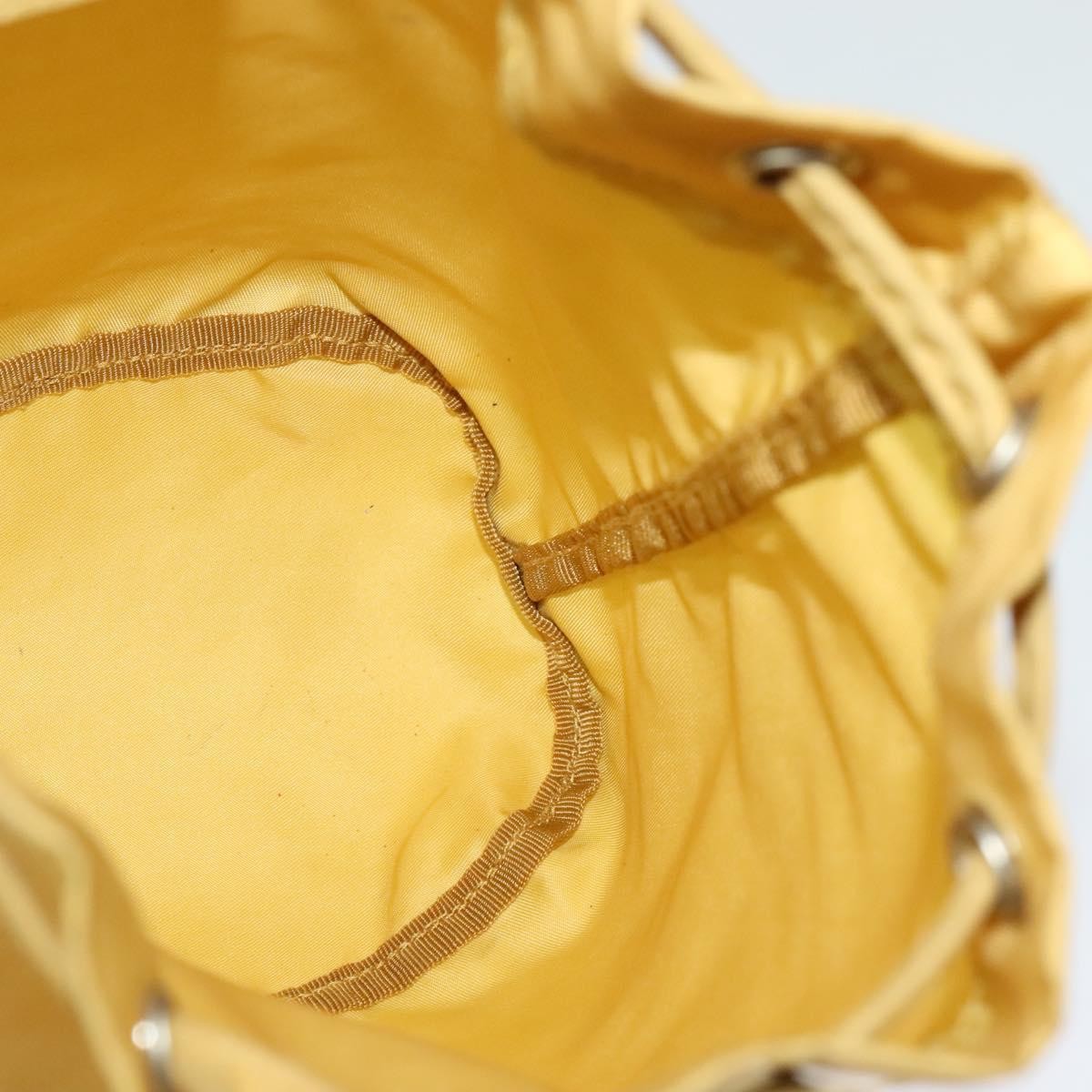 Prada Drawstring Wristlet Bucket Bag Tessuto, YELLOW, NYLON, Clutche & pouche