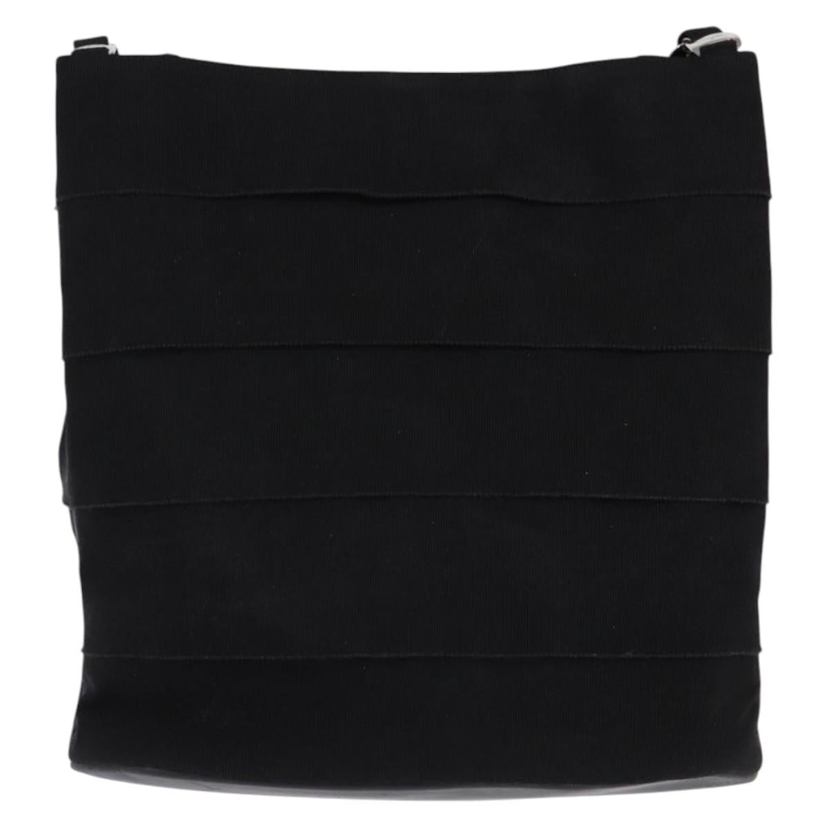 Salvatore Ferragamo Vala Shoulder Bag Canvas, BLACK, CANVAS, Shoulder bag