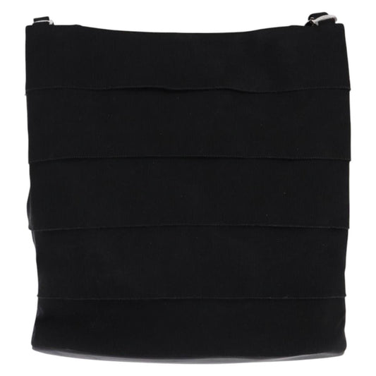 Salvatore Ferragamo Vala Shoulder Bag Canvas, BLACK, CANVAS, Shoulder bag