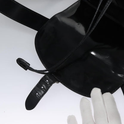 Gucci Vintage Bamboo Backpack Patent, BLACK, PATENT_LEATHER, Backpack