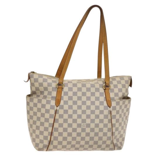 Louis Vuitton Totally Handbag Damier azur, WHITE, CANVAS, Tote bag