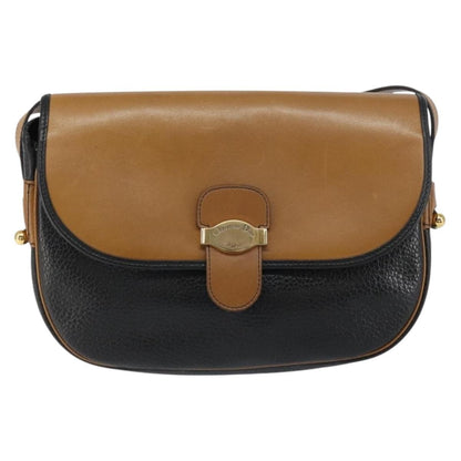 Christian Dior Flap Shoulder Bag Leather, BLACK, LEATHER, Shoulder bag